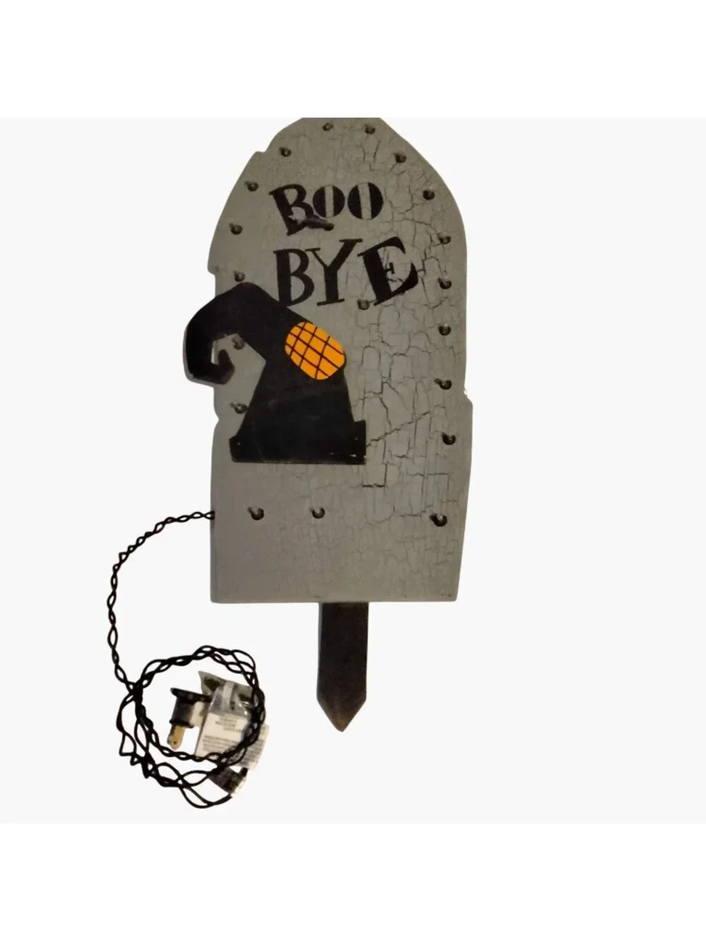 Halloween Light Up Tombstone Grave Stone Boo Bye Witch Hat